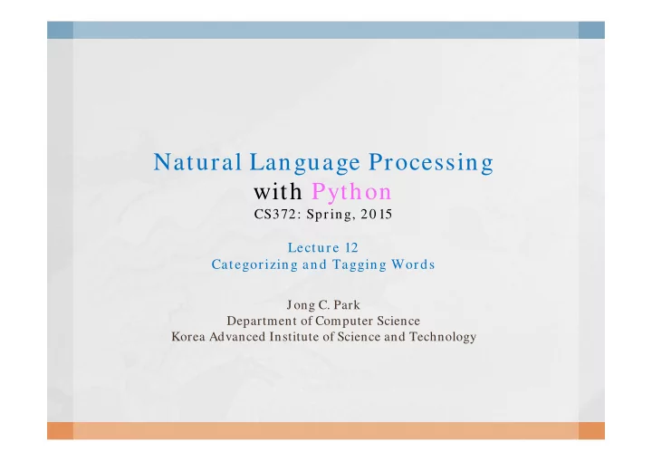 natural language processing with python