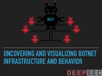 UNCOVERING AND VISUALIZING BOTNET  INFRASTRUCTURE AND BEHAVIOR  ANDREA SCARFO (SECURITY RESEARCHER)