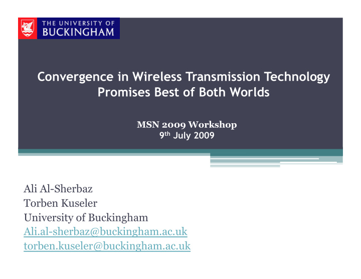 convergence in wireless transmission technology promises