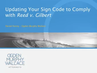 with Reed v. Gilbert Daniel Kenny  Ogden Murphy Wallace  Time Flies.  Reed v. Town of