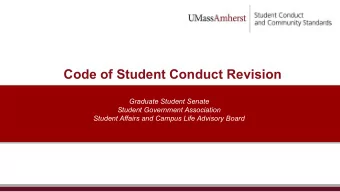 Code of Student Conduct Revision  Graduate Student Senate  Student Government Association  Student