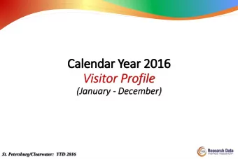 Visitor Profile  (January - December)  St. Petersburg/Clearwater:  YTD 2016  Visitation/Economic