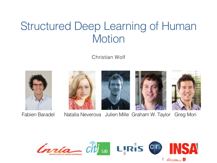 structured deep learning of human motion