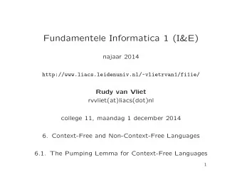 Fundamentele Informatica 1 (I&amp;E)  najaar 2014