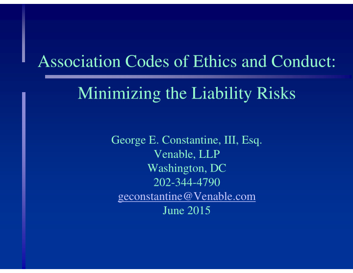 association codes of ethics and conduct minimizing the