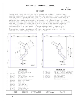 902-135:  TEN RUNG WALL Page 11 Rev. 1/22/04  PARTS LIST  KKJJJ  SPECIFICATIONS  Ref  Description