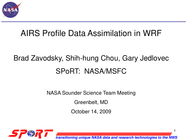 airs profile data assimilation in wrf