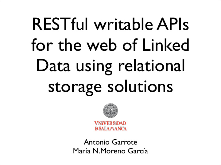 restful writable apis for the web of linked data using