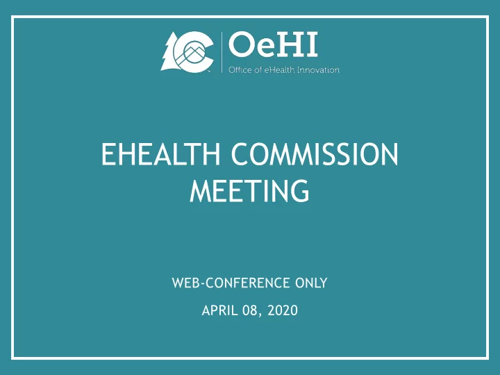 ehealth commission