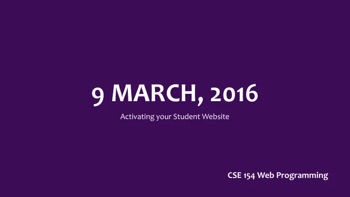 9 march 2016