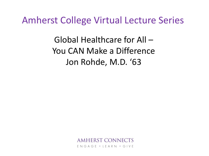 amherst college virtual lecture series