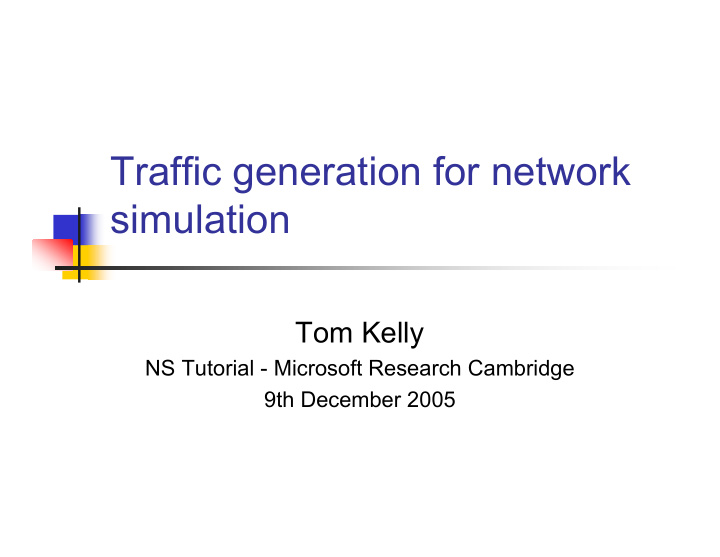 traffic generation for network simulation