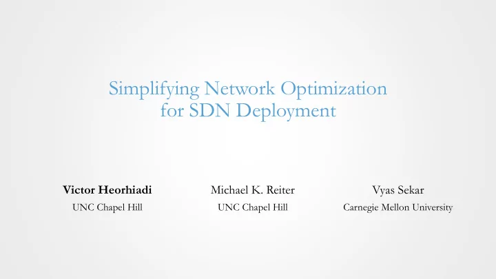 for sdn deployment