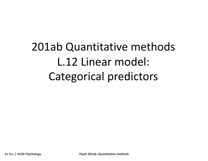 201ab quantitative methods l 12 linear model categorical
