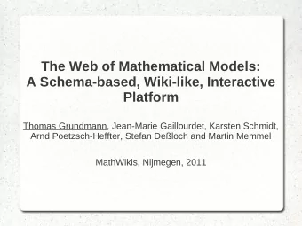 The Web of Mathematical Models:  A Schema-based, Wiki-like, Interactive  Platform  Thomas