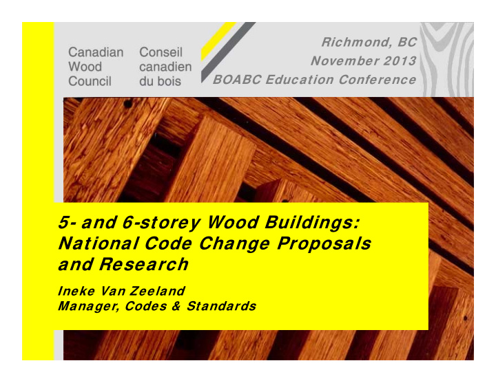 5 and 6 storey wood buildings national code change