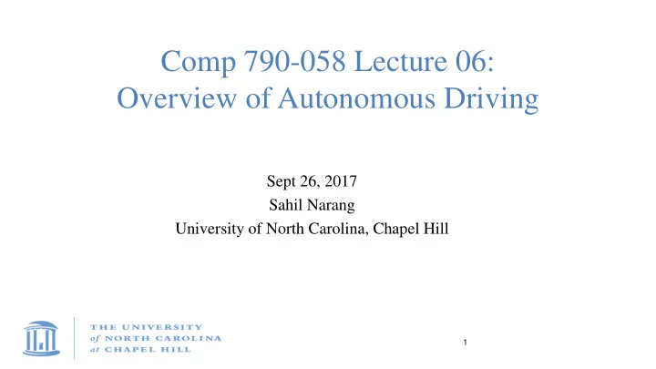 overview of autonomous driving