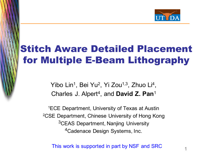 stitch aware detailed placement for multiple e8beam