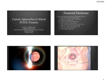 Financial Disclosure  I have the following financial interests or relationships to disclose:  Alcon