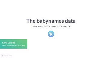 The babynames data  DATA MAN IP ULATION  W ITH  DP LYR  Chris Cardillo  Data Scientist at DataCamp