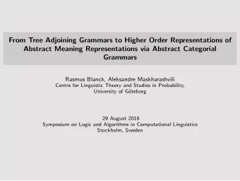 From Tree Adjoining Grammars to Higher Order Representations of  Abstract Meaning Representations