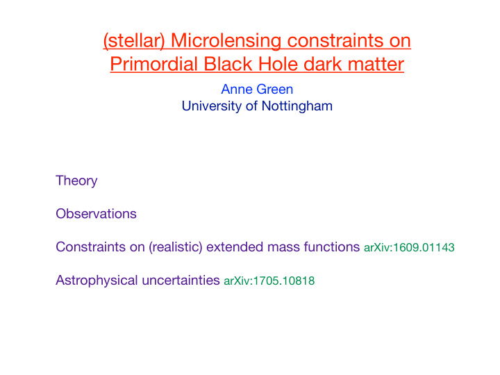 stellar microlensing constraints on