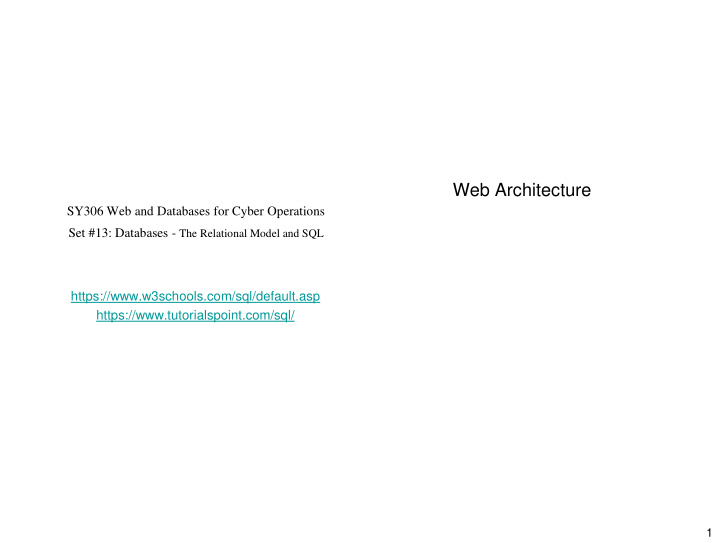 web architecture