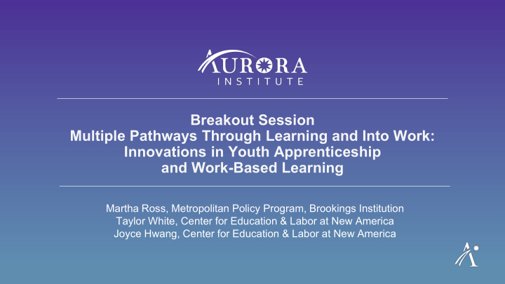 breakout session multiple pathways through learning and