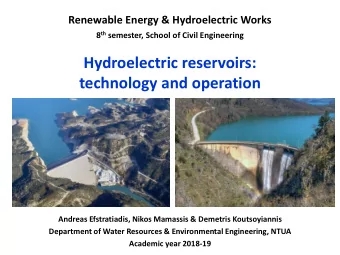 technology and operation  Andreas Efstratiadis, Nikos Mamassis &amp; Demetris Koutsoyiannis