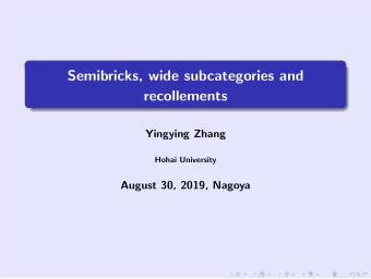 Semibricks, wide subcategories and  recollements  Yingying Zhang  Hohai University  August 30,