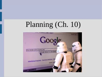 Planning (Ch. 10)  Announcements  Writing 3 graded, resubmission due 12/5  Planning  Planning is