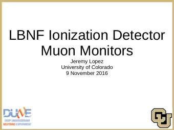 LBNF Ionization Detector  Muon Monitors  Jeremy Lopez  University of Colorado  9 November 2016