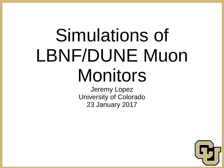 simulations of lbnf dune muon monitors
