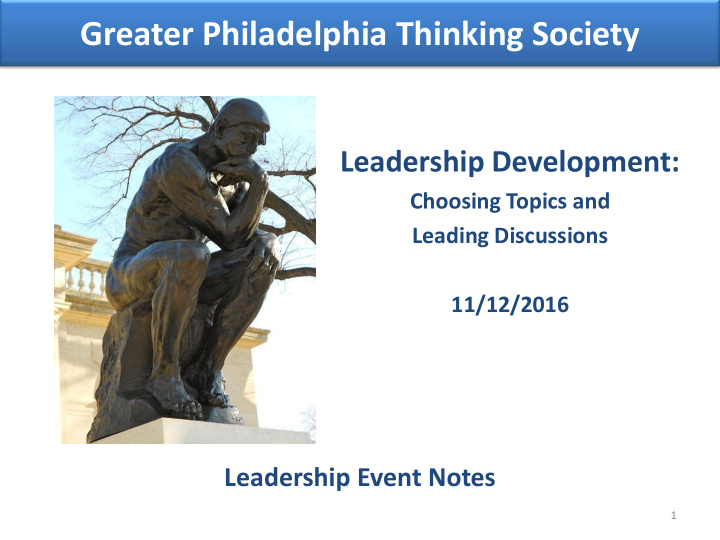 greater philadelphia thinking society