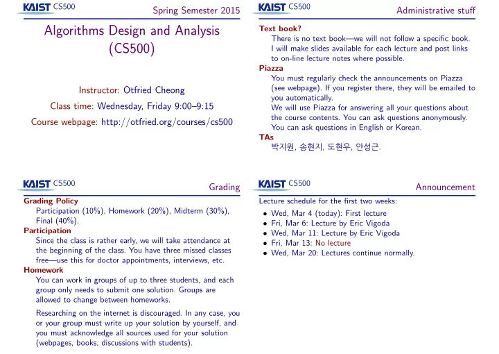 algorithms design and analysis