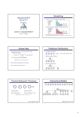 Smoothing  Statistical NLP    We often want to make estimates from sparse statistics:  Spring