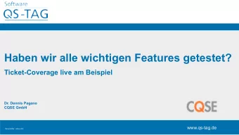 Haben wir alle wichtigen Features getestet?  www.qs-tag.de Ticket-Coverage live am Beispiel  Dr.