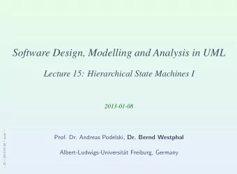 Software Design, Modelling and Analysis in UML  Lecture 15: Hierarchical State Machines I
