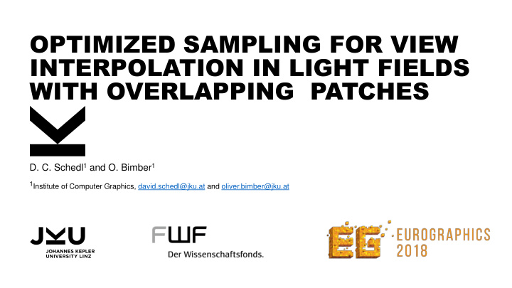 interpolation in light fields with overlapping patches