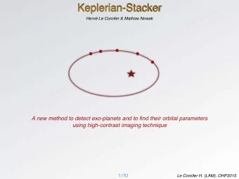 Keplerian-Stacker  Herv Le Coroller &amp; Mathias Nowak  A new method to detect exo-planets and