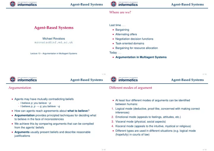 agent based systems