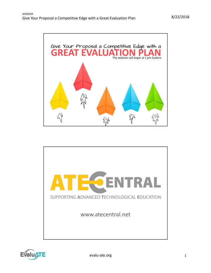 great evaluation plan
