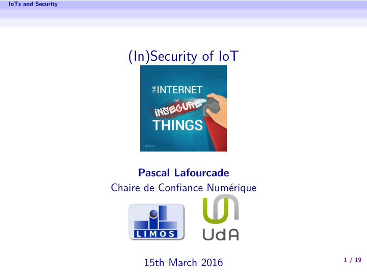 in security of iot