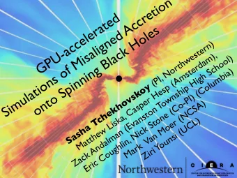 Simulations of Misaligned Accretion  GPU-accelerated  onto Spinning Black Holes Sasha Tchekhovskoy