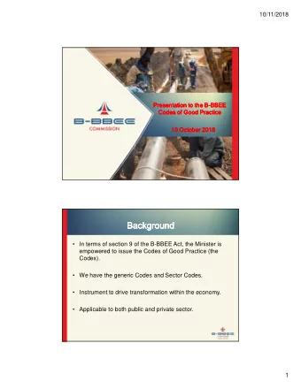 Background  Background  Background  Background   In terms of section 9 of the B-BBEE Act, the