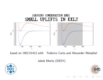 (  )  based on 1902.01412 with  Federico Carta and Alexander Westphal  Jakob Moritz (DESY)  cc