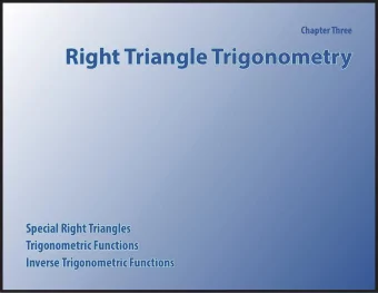 Right Triangle Trigonometry  Special Right Triangles  Trigonometric Functions  Inverse