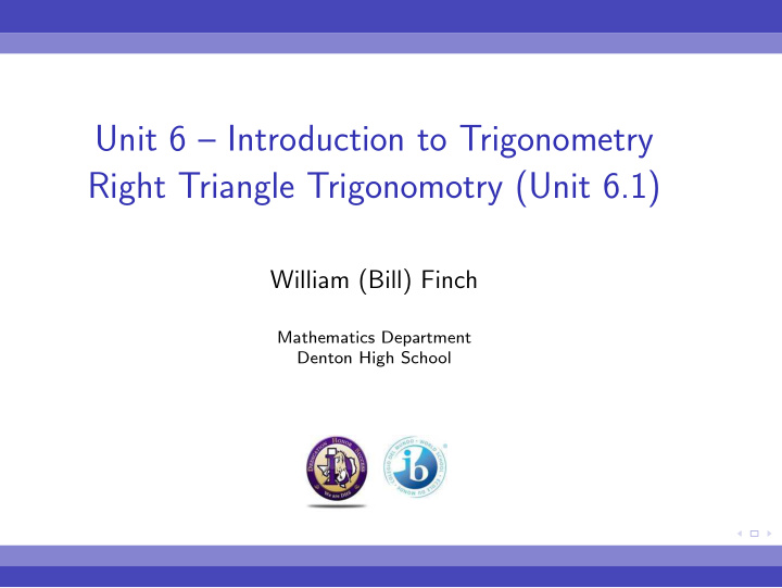 unit 6 introduction to trigonometry right triangle