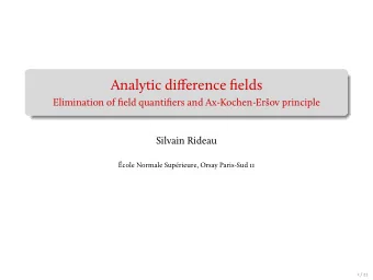 Analytic difference fields  Elimination of field quantifiers and Ax-Kochen-Erov principle