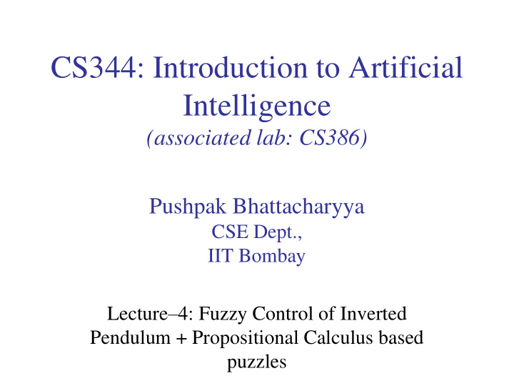 cs344 introduction to artificial intelligence